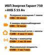 ИБП Энергия Гарант 750 + Аккумулятор S 55 Ач - 12В (450Вт - 67мин) - ИБП и АКБ - ИБП для котлов - Магазин электрооборудования Проф-Электрик