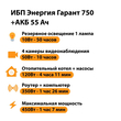 ИБП для котла Энергия Гарант 750 + Аккумулятор 55 Ач 12 В (450Вт - 67мин) - ИБП и АКБ - ИБП для котлов - Магазин электрооборудования Проф-Электрик