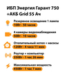 ИБП для котла Энергия Гарант 750 + Аккумулятор Grid 55 Ah 12 v (450Вт - 67мин) - ИБП и АКБ - ИБП для котлов - Магазин электрооборудования Проф-Электрик